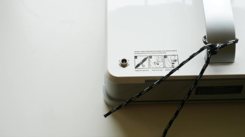 Apsauginio virvės pritvirtinimas prie roboto