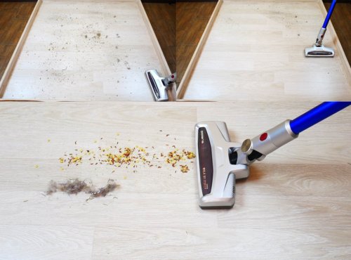 Šiukšlių surinkimas ant laminato grindų