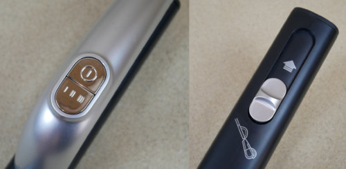 Botones e interruptor en el auricular