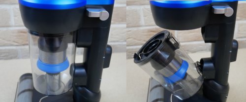 Colector de polvo en la parte inferior de la aspiradora