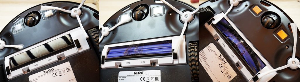 Skirtingi centriniai šepečiai ant vieno roboto