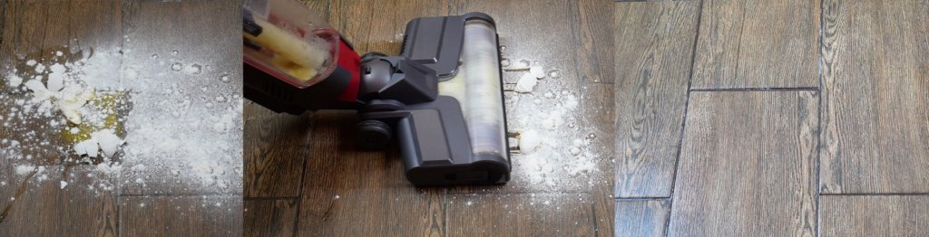 Atvel F16 recoge huevos rotos y harina del suelo.