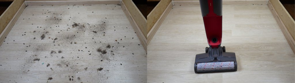 Recogida de residuos secos de suelos laminados