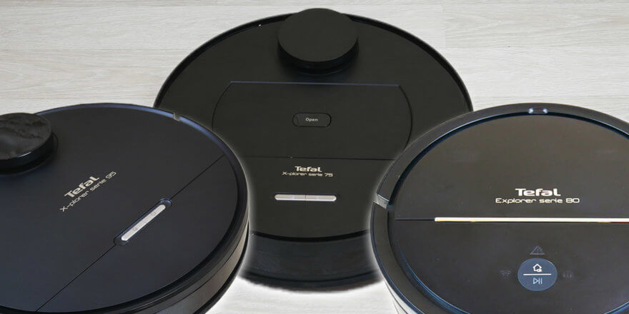„Tefal X-plorer Series 75“, „80“ ir „95“ robotinių dulkių siurblių palyginimas