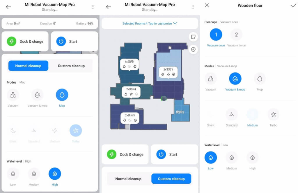Valymo parametrų nustatymas