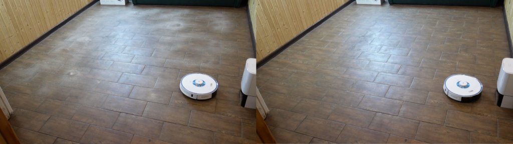 Recogiendo arena en las baldosas de Viomi