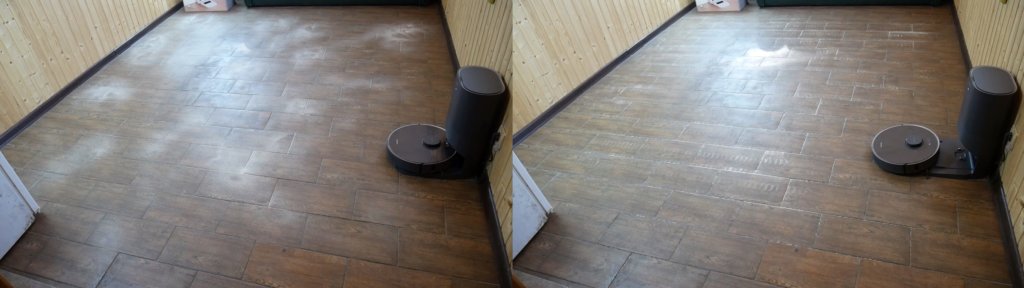 Recogiendo arena en las baldosas Dreame