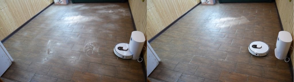 Recolección de arena en baldosas Roidmi