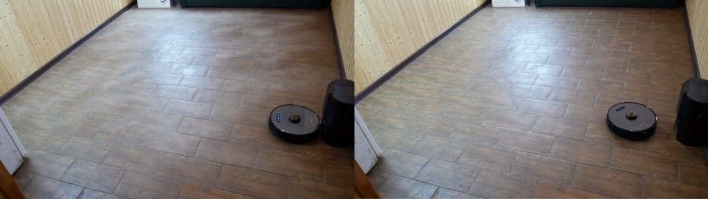 Recolección de arena en las baldosas del Proscenic