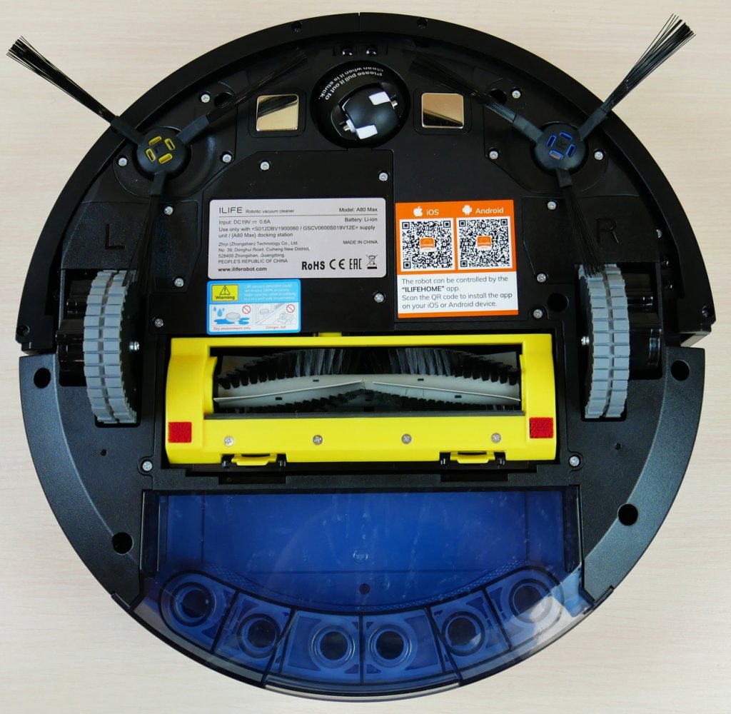 „iLIFE A80 Max“: vaizdas iš apačios