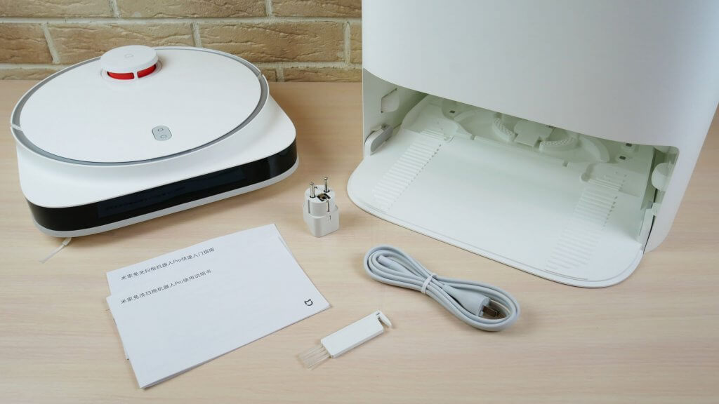 „Xiaomi Mijia“ savaiminio valymo roboto dulkių siurblio-šluostės pakuotės turinys