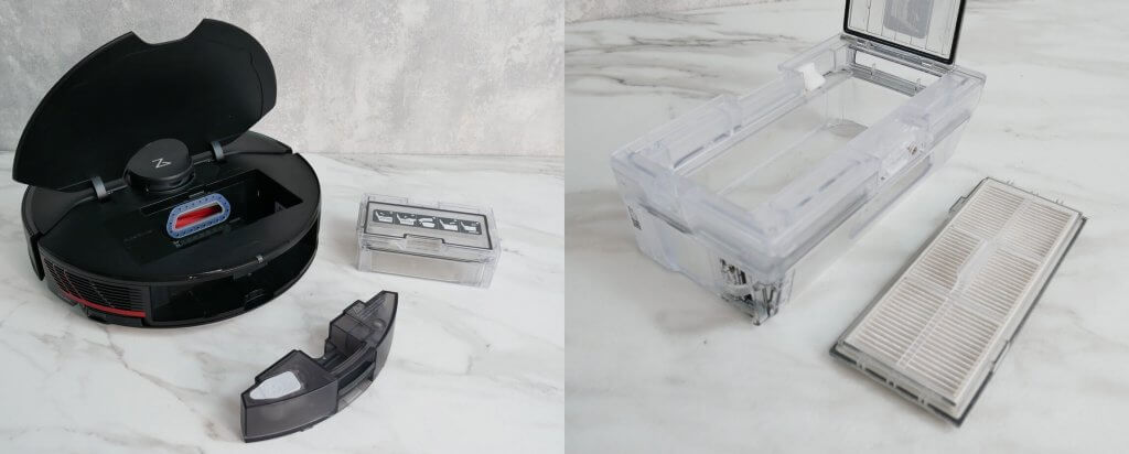 „Roborock S7 MaxV“: dulkių surinktuvas ir vandens bakas