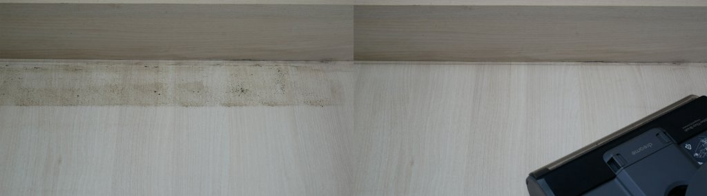 Dreame H12 para fregar la suciedad a lo largo del zócalo