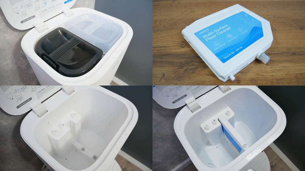 „Dreame Bot L10s Ultra“: Tankai stotyje