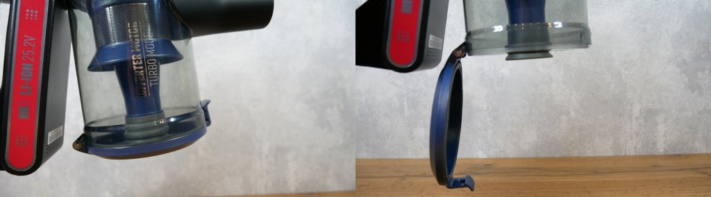 Polaris PVCS 7090 HandStickPRO Aqua: Cómo vaciar el depósito de polvo