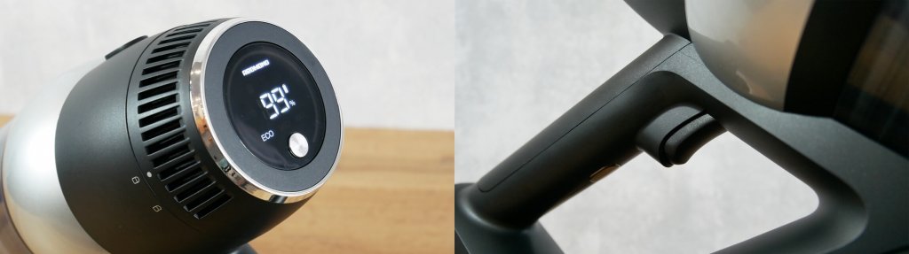 Zaslon in gumb za vklop