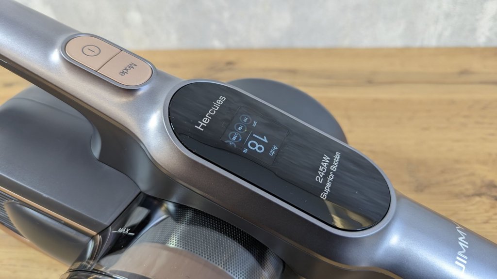 Jimmy H10 Pro Hercules: Panel de control y pantalla