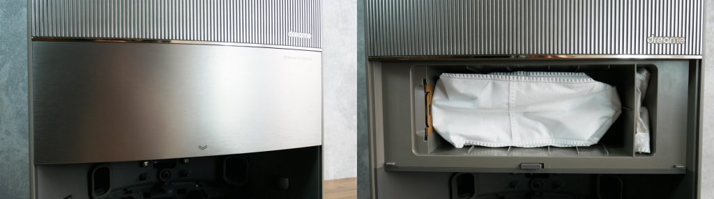 Dreame Bot X10 Pro: šiukšlių maišas stotyje