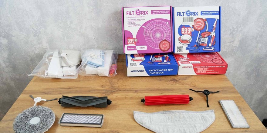 השוואה בין חומרים מתכלים לשואב אבק רובוטי: מקורי, Filterix, Aliexpress