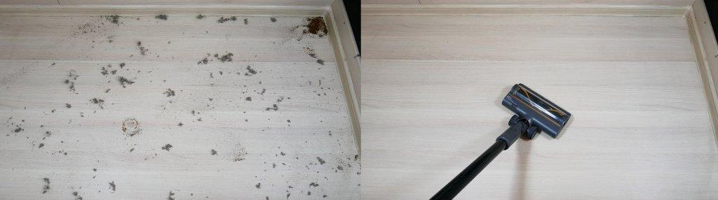 Dreame R20: Šiukšlių surinkimas ant laminuotų grindų