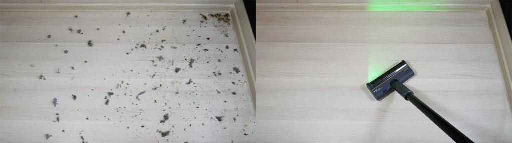 Dreame V16s: Recogida de residuos en suelos laminados