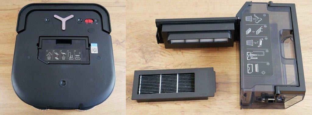 „Ecovacs Deebot X2 PRO“: dulkių surinkėjas ir filtravimo sistema