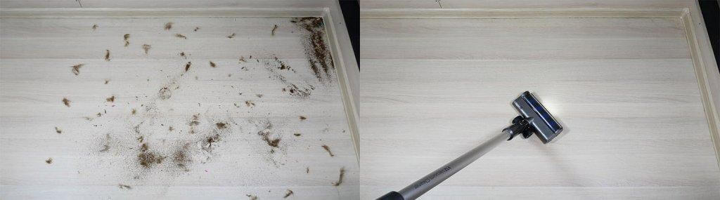 Miko V12: Šiukšlių surinkimas nuo laminuotų grindų