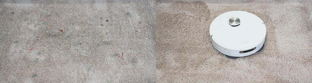 „DreameBot L10s Pro Ultra Heat“: vidutinio plauko kilimų valymas