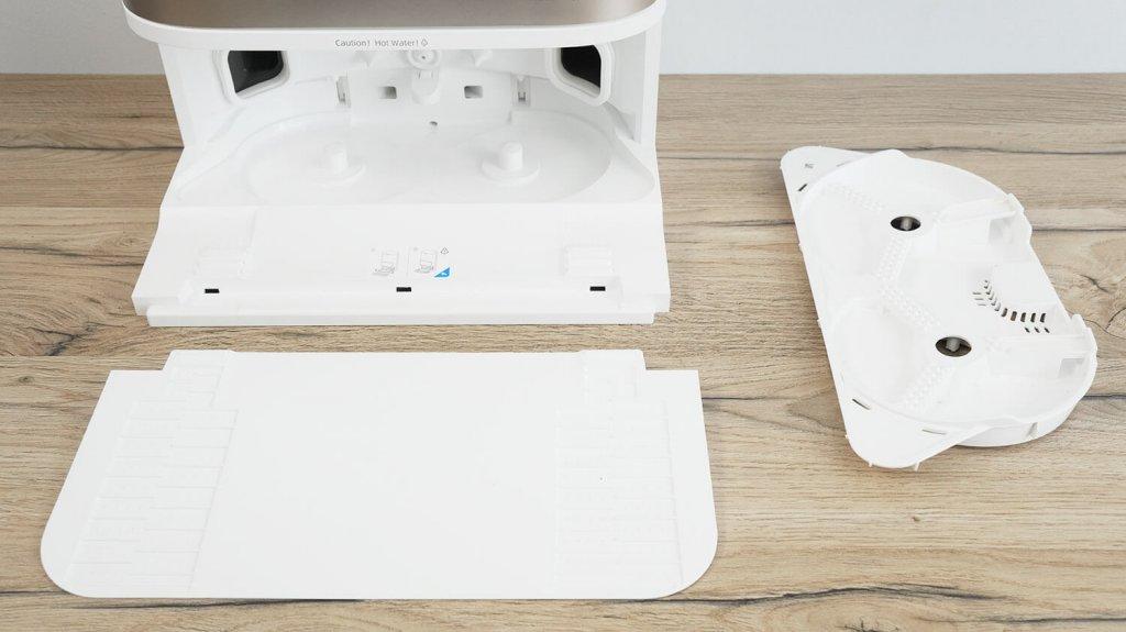 „DreameBot L10s Pro Ultra Heat“: nuimamas padėklas ir dėklas