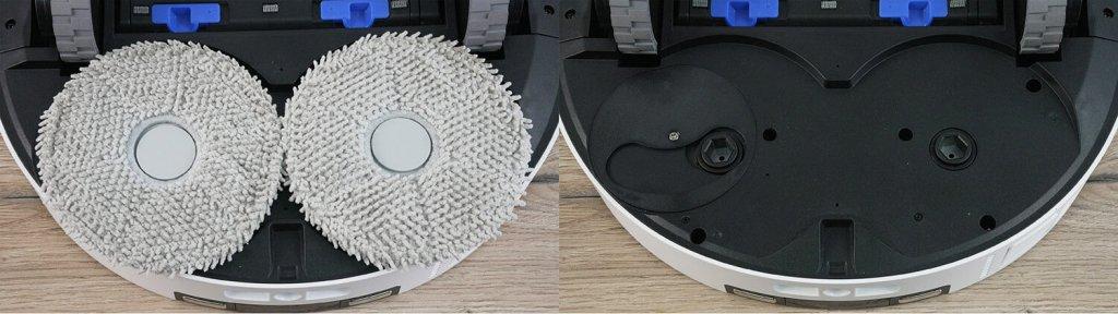 „Ecovacs Deebot T30 Pro OMNI“: ištraukiamas valymo mechanizmas