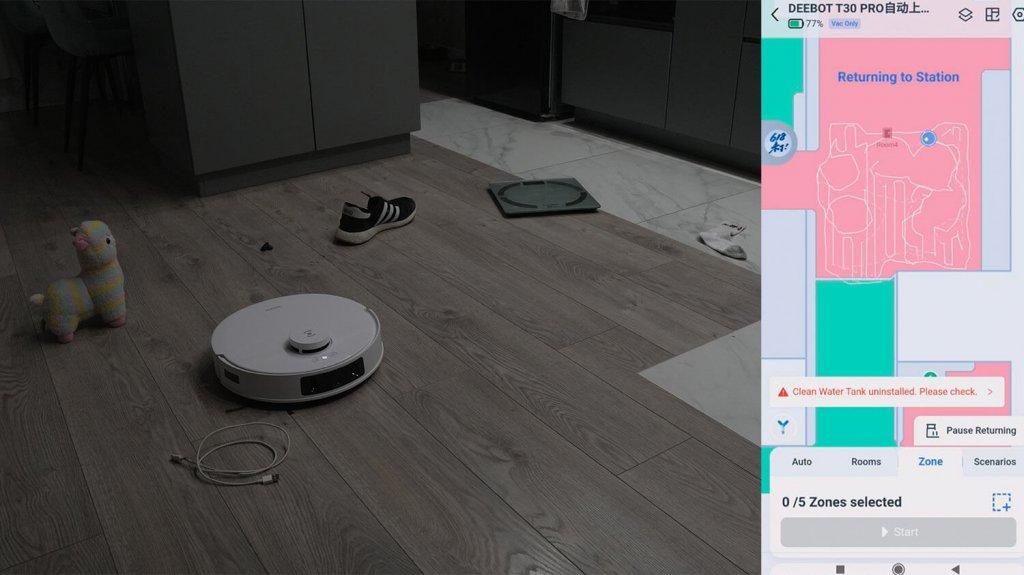 „Ecovacs Deebot T30 PRO“: objektų atpažinimas tamsoje
