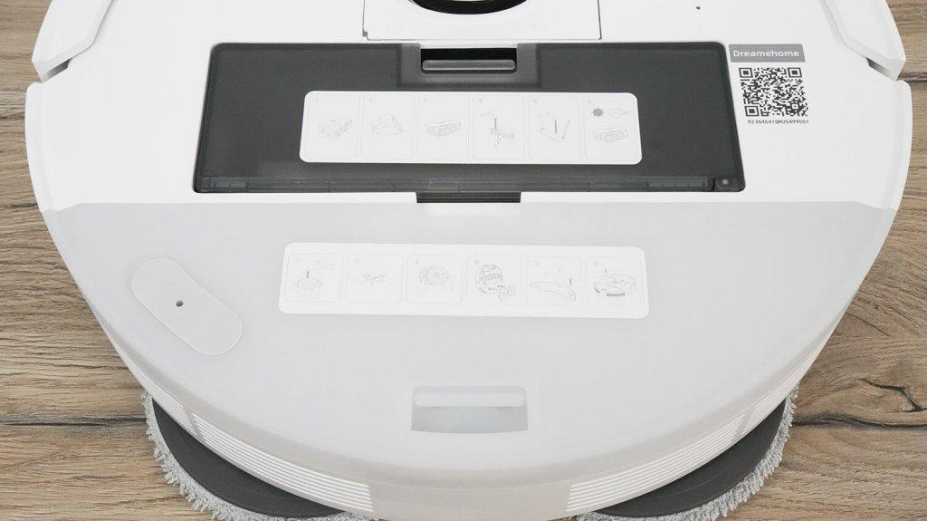 „DreameBot L10s Pro Gen 2“: dulkių surinktuvo ir vandens bako vietos