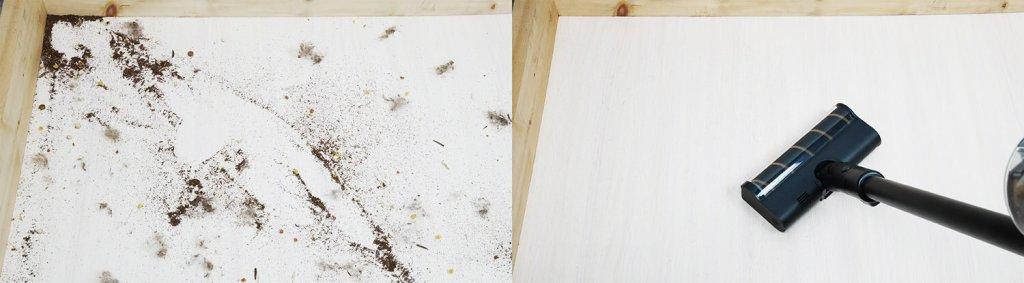 Dreame Z20: Šiukšlių surinkimas ant laminuotų grindų