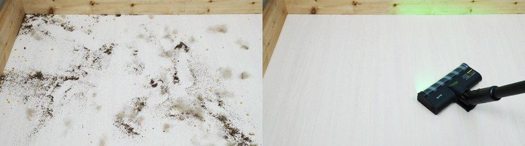 Estación Deerma DEM-T50W: Recogida de residuos en suelos laminados