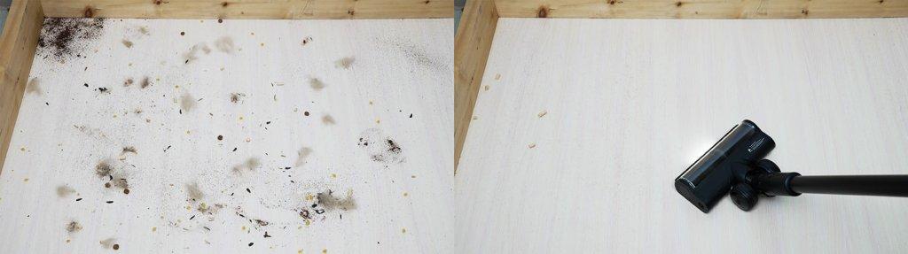 Dreame H14 Dual: Recogida de residuos en suelos laminados