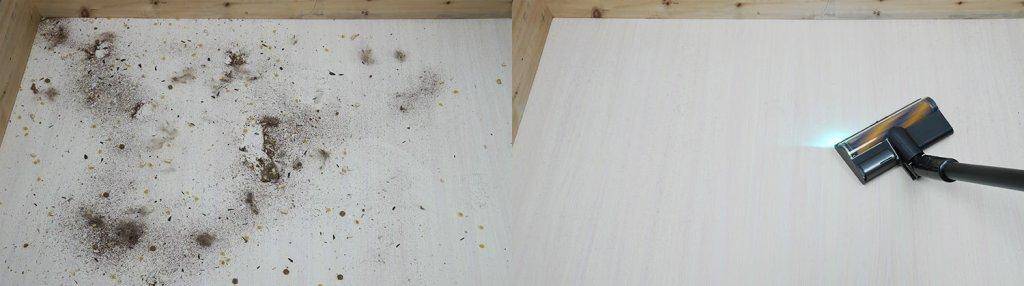 „Dreame Z40“ stotis: šiukšlių surinkimas nuo laminuotų grindų