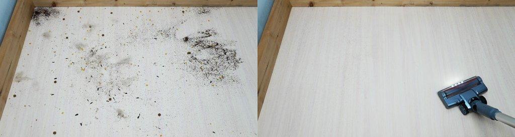 iLIFE H80: Šiukšlių surinkimas ant laminuotų grindų