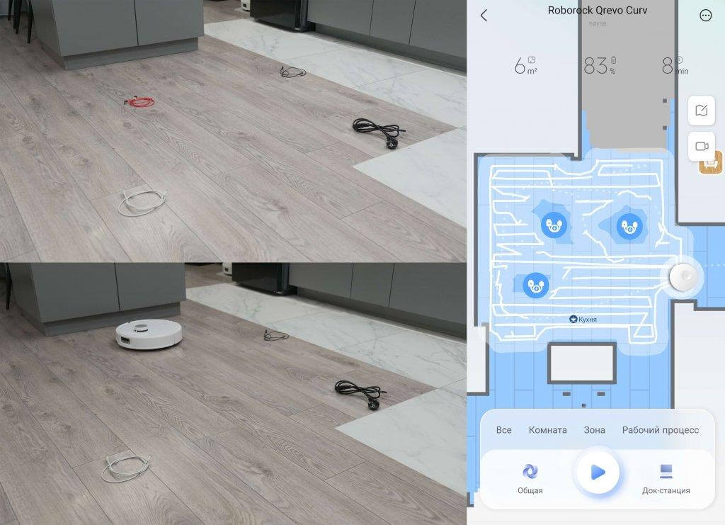 „Roborock Qrevo Curv“: be laidų