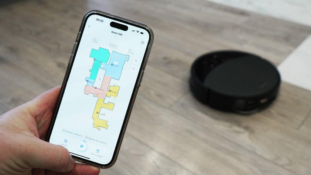„Roborock Saros 10R“: programėlės valdymas