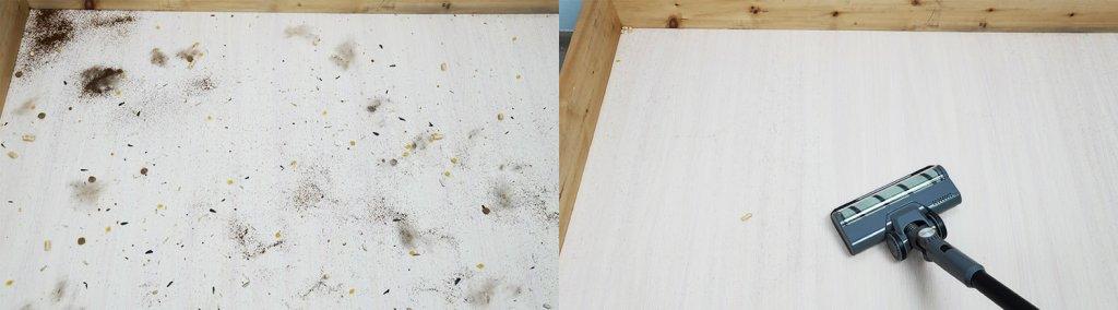 KaringBee M5: Recogida de residuos en suelos laminados