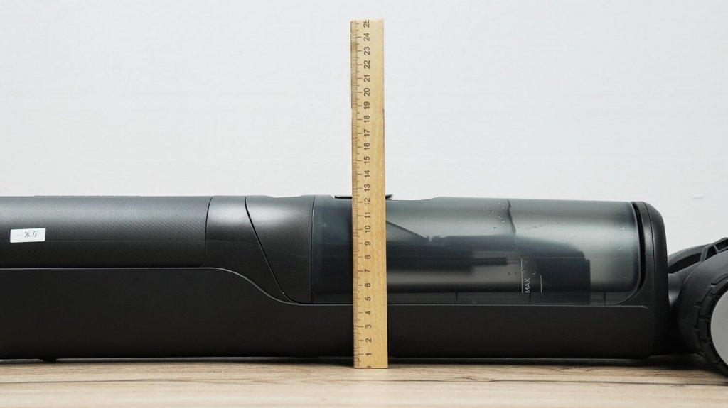 „Roborock F25 ACE Combo“: dulkių siurblio aukštis