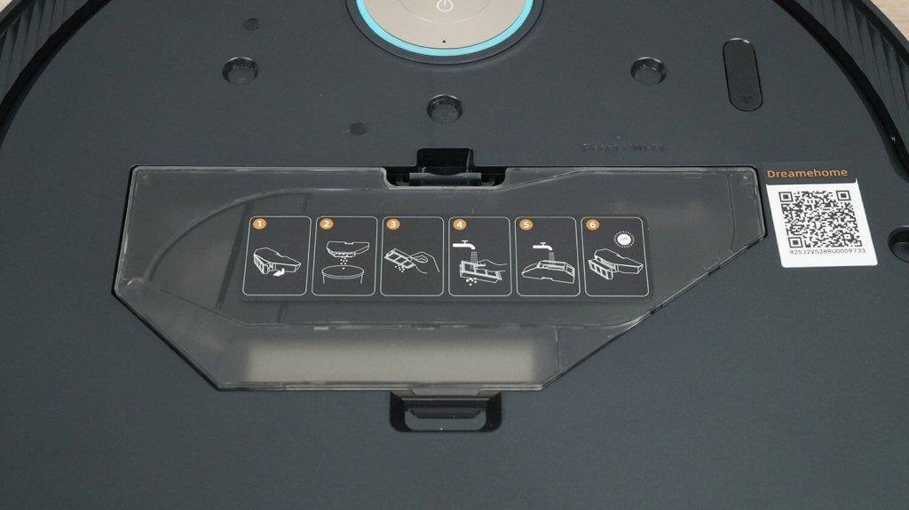 Dreame X50 Ultra Complete: Dulkių konteinerio vieta