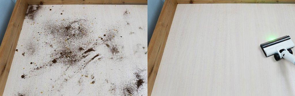 „Deerma T10W“: Šiukšlių surinkimas ant laminuotų grindų