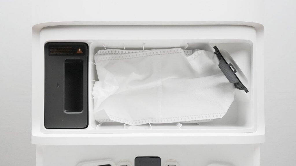 Dreame L40s Pro Ultra: ploviklio bakelis ir maišelis