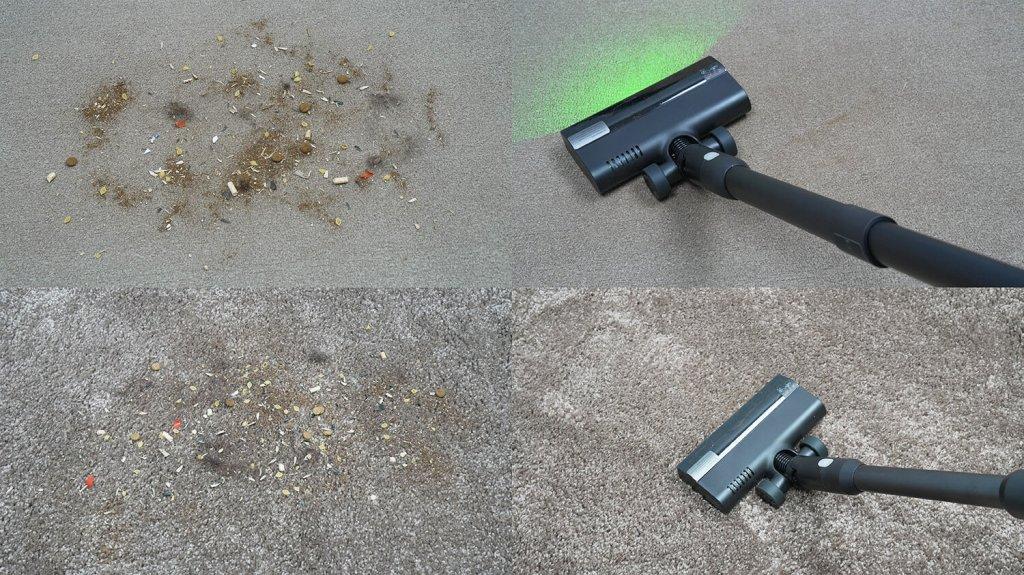 „Roborock H60 Hub Ultra“: kilimų valymas