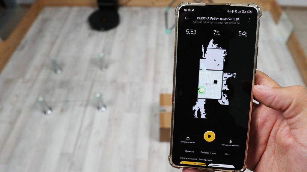 Deerma DEM-S30: Orientacija kambaryje su kliūtimis