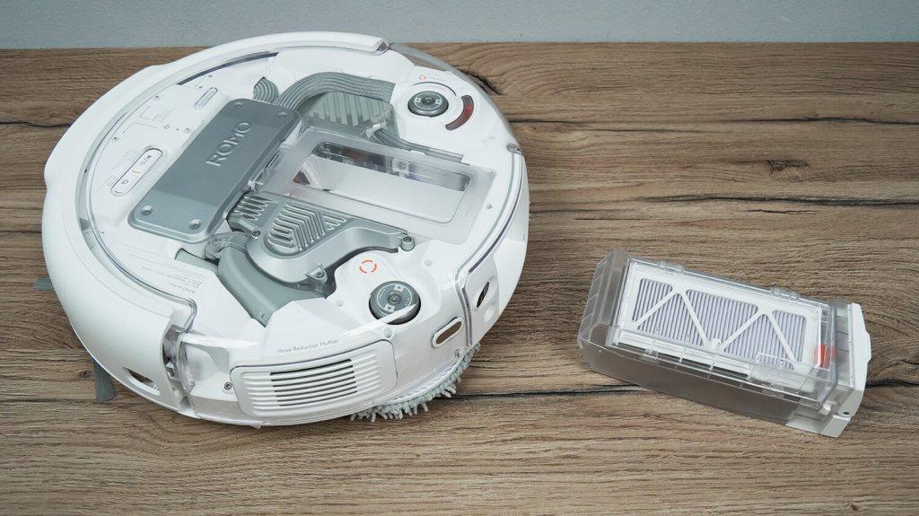 DJI ROMO P: Šiukšlių konteinerio vieta