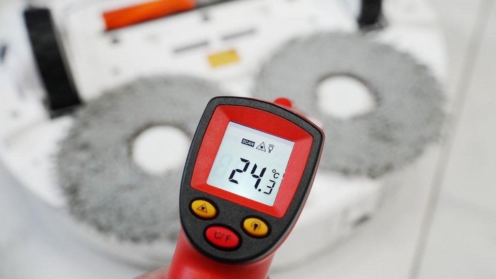 DJI ROMO P: Servetėlių temperatūra po plovimo