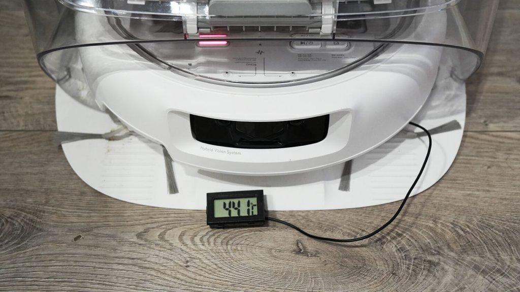 DJI ROMO P: Džiovinimo servetėlių temperatūra