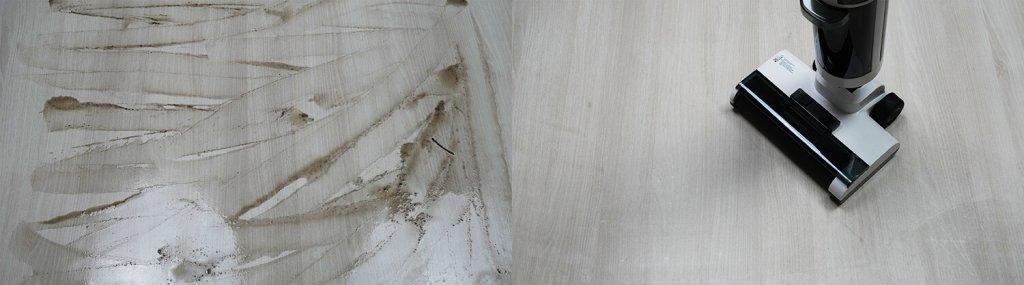 Neatsvor T50: Grindų valymas nuo purvo